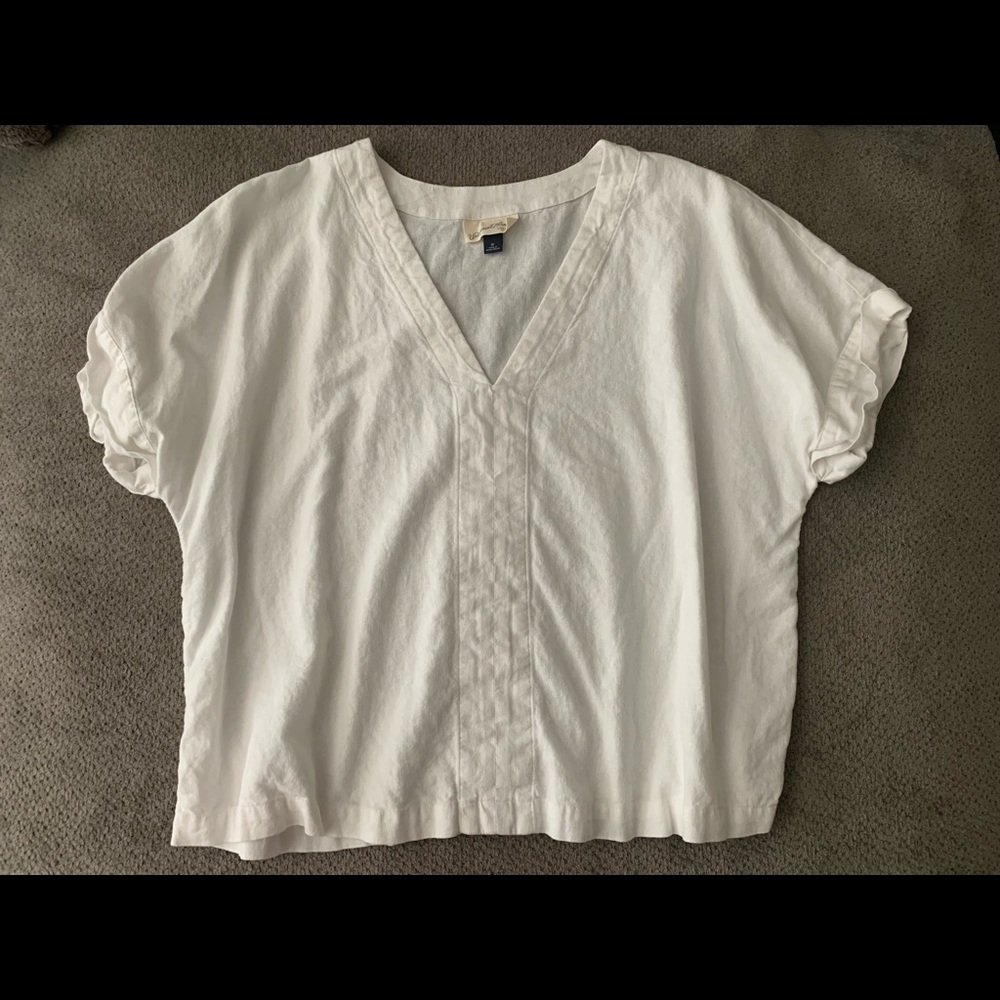 White V-Neck Top